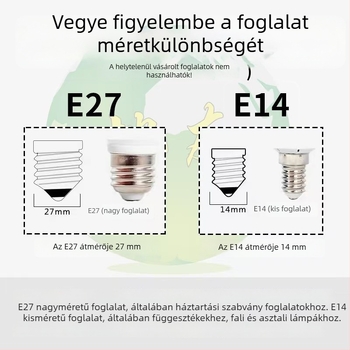 LED Kristály gyertya fényforrás mennyezeti lámpához E14/E27 alapokkal, 800 lm, 360° fénysugár, 2800–6500K, alumínium ház