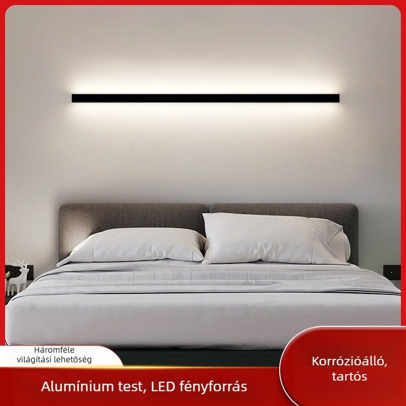 Nordic minimalist LED falikar hosszú csíkos kialakítású, hálószoba és nappali számára, alumínium, 220V, 26x36 cm