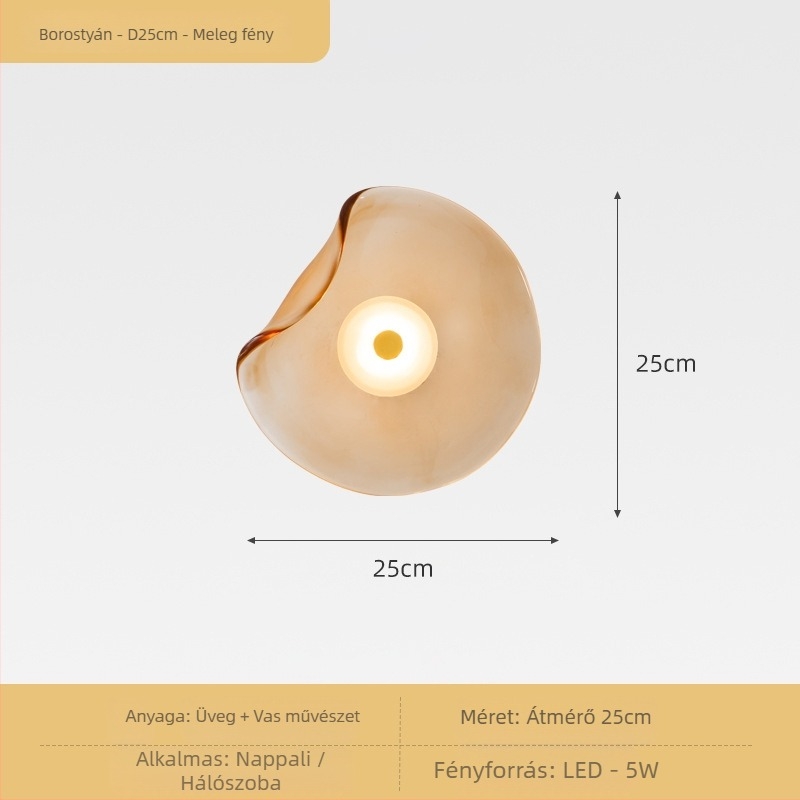 Észak-európai stílusú kör alakú falikar hálószoba és nappali számára, minimalist LED világítással