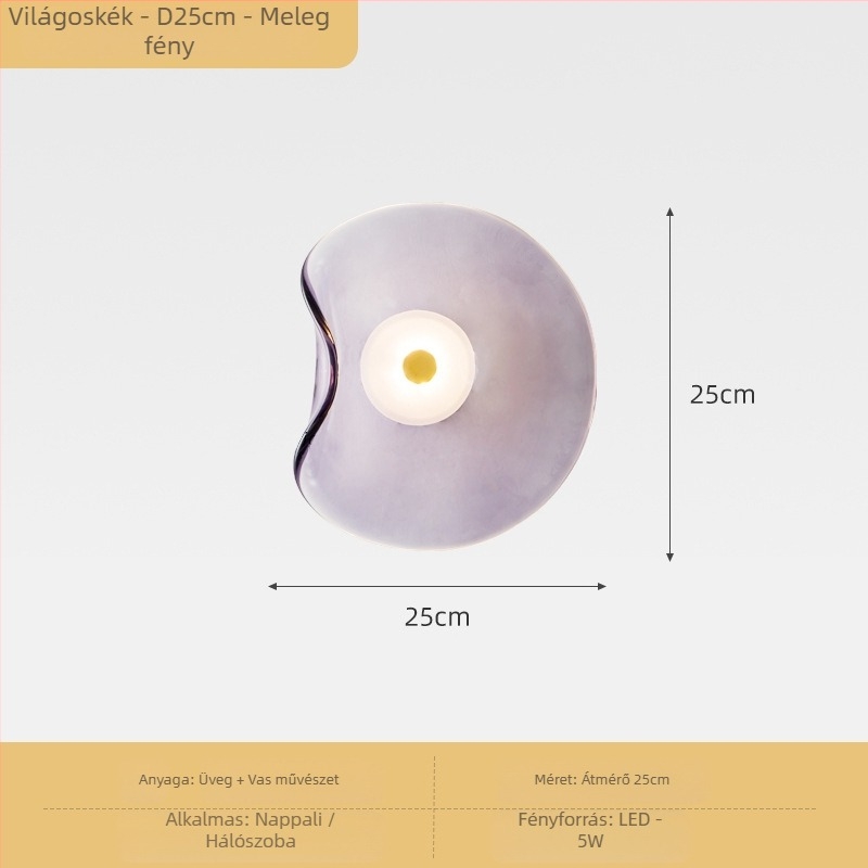 Észak-európai stílusú kör alakú falikar hálószoba és nappali számára, minimalist LED világítással