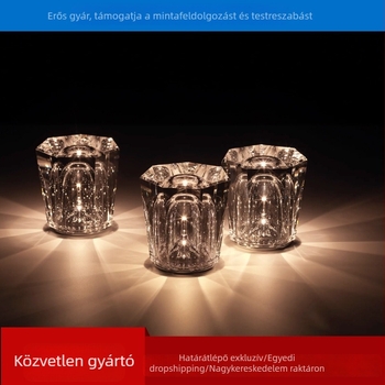 Kristály gyémánt mintás töltőasztali lámpa bárhoz és KTV-hez, atmoszférikus asztali világítás, éjjeli lámpa, kreatív ajándék