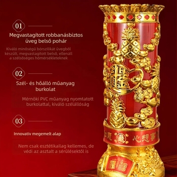 Kristály gyertyák otthonra, füstmentes vajlámpák Buddha felajánláshoz, hosszú élettartamú lámpák, pár a házhoz és felajánláshoz