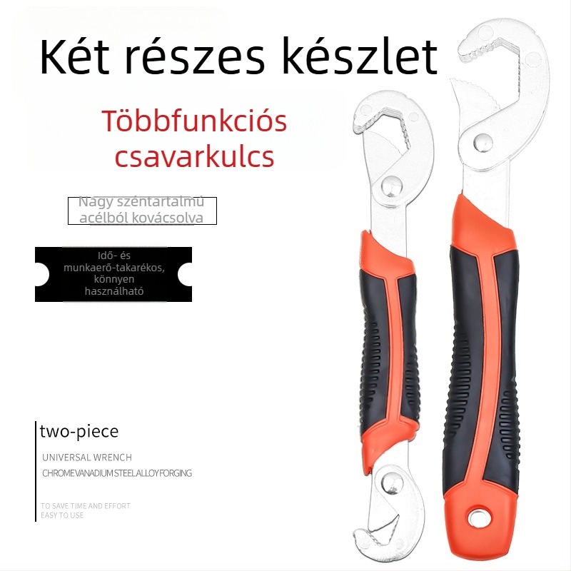 Állítható kulcs – többfunkciós kézi szerszám a fürdőszobához, csőkulcs nagy nyílással és kis kulccsal