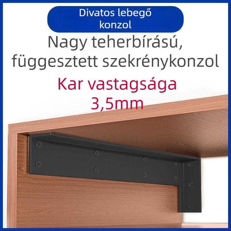 L alakú, nehéz teherbírású falikonzol szekrényekhez és függő TV-szekrényhez