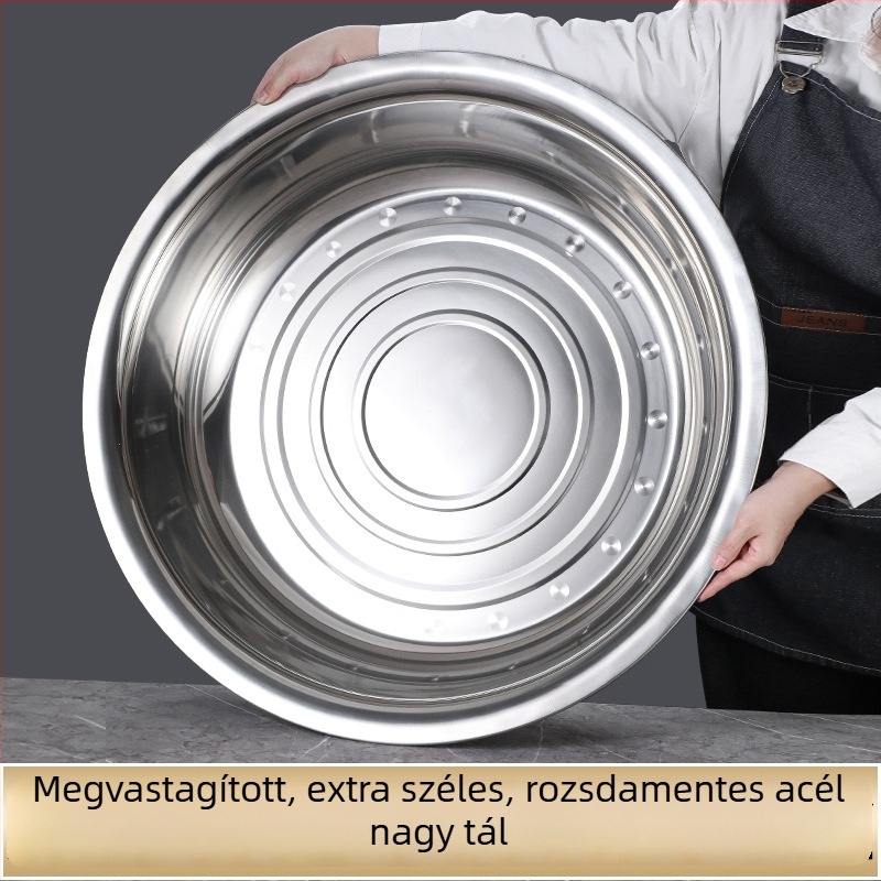 Mágneses rozsdamentes acél medence, extrán vastag, nagy kapacitás mosáshoz, fürdéshez, zöldségmosáshoz és tészta dagasztásához, otthoni használatra
