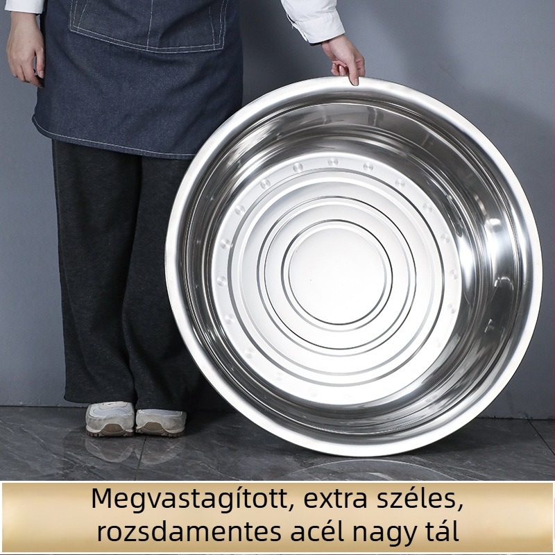 Mágneses rozsdamentes acél medence, extrán vastag, nagy kapacitás mosáshoz, fürdéshez, zöldségmosáshoz és tészta dagasztásához, otthoni használatra
