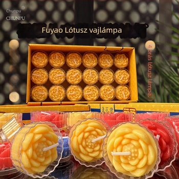 Fuyao lótusz vajlámpa Buddhának, 4 órás, füstmentes