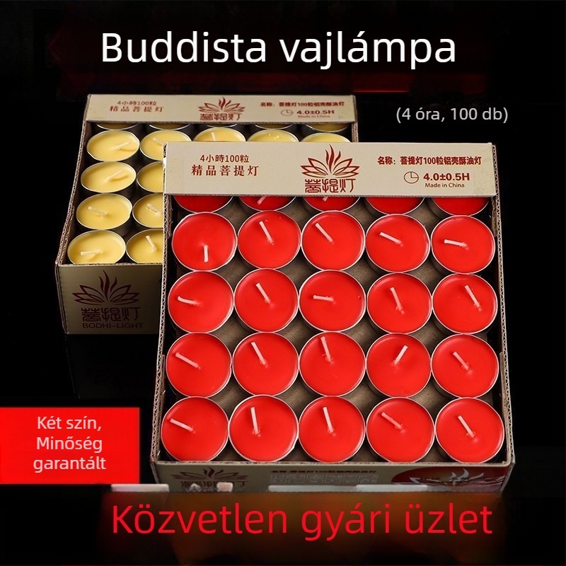 Ghee-lámpa kapszula Buddha felajánlásokhoz, füstmentes és illatmentes örökké égő gyertya otthoni használatra