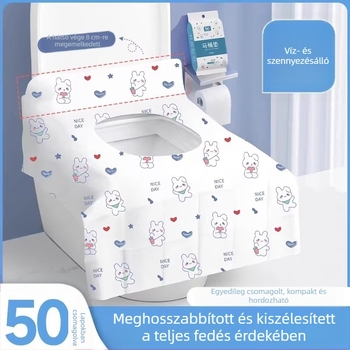 Egyszer használatos vécéülőke fedő, egyedi csomagolás, extra vastag, teljes lefedés, szülés utáni használatra, utazásokhoz, szállodákba és üzleti utakhoz