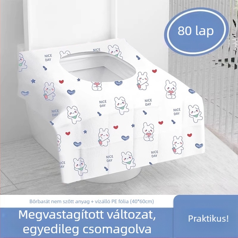 Egyszer használatos vécéülőke fedő, egyedi csomagolás, extra vastag, teljes lefedés, szülés utáni használatra, utazásokhoz, szállodákba és üzleti utakhoz