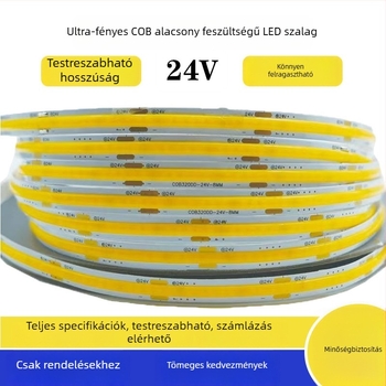 24V COB LED szalag, öntapadó, lineáris, szekrényekhez és mennyezethez