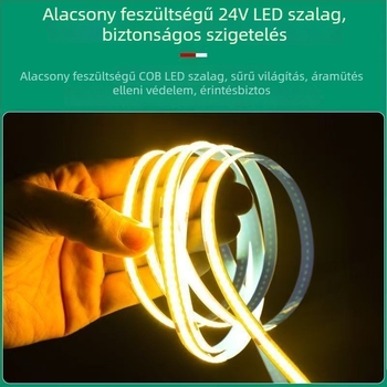 24V COB LED szalag, öntapadó, lineáris, szekrényekhez és mennyezethez