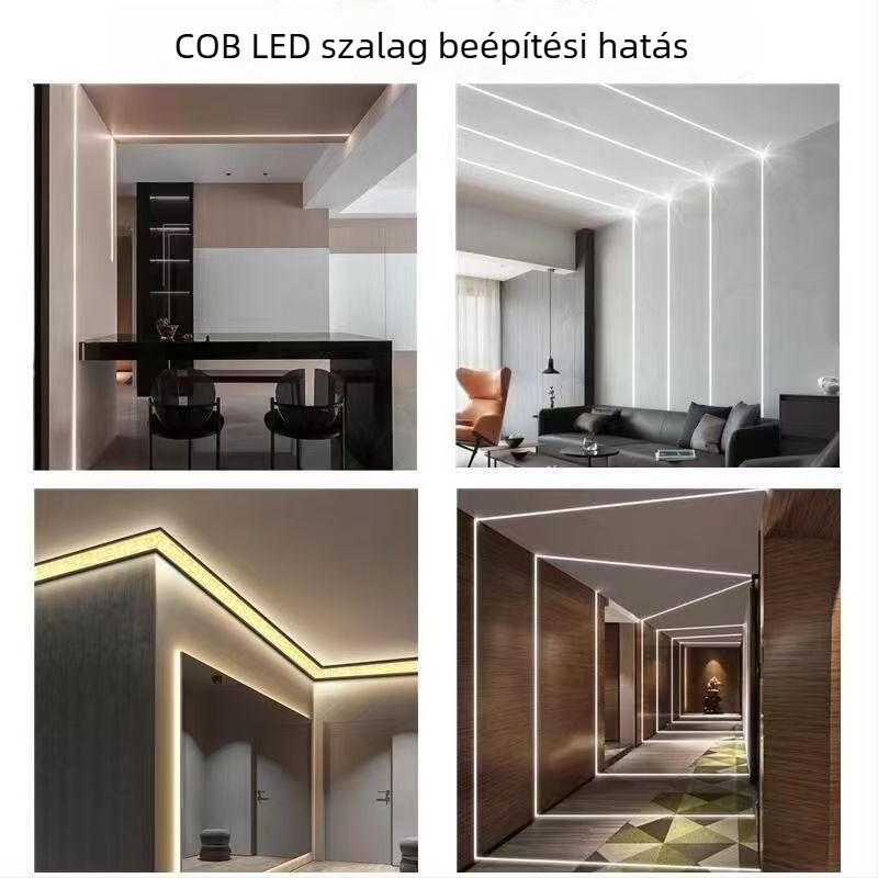 24V COB LED szalag, öntapadó, lineáris, szekrényekhez és mennyezethez