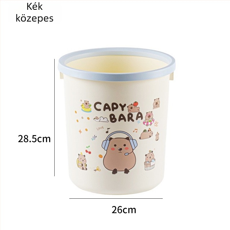 Fedél nélküli szemetes, modern stílusú, nagy kapacitású, otthoni használatra a konyhában, hálószobában és a fürdőszobában; aranyos és kreatív nyomógyűrű-dizájnnal.
