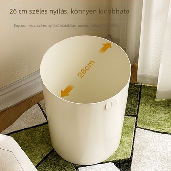 Nagy kapacitású háztartási szemetes fedél nélkül, kerek, műanyag, 12 l, fürdőszoba, konyha, nappali számára