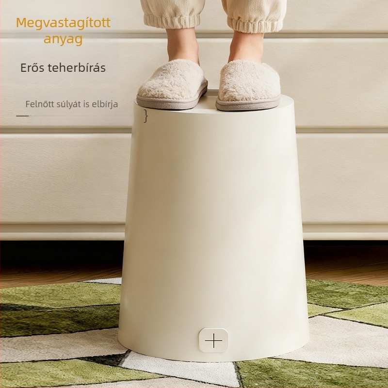Nagy kapacitású háztartási szemetes fedél nélkül, kerek, műanyag, 12 l, fürdőszoba, konyha, nappali számára