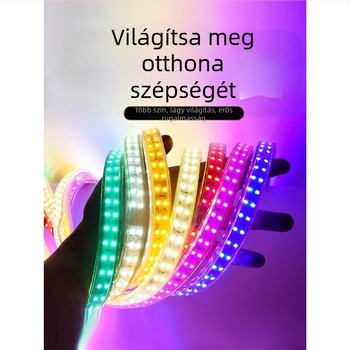 Nappali mennyezetre tervezett LED-szalag — rejtett hornyolat, 220V, rendkívül fényes 2835/5730, dupla sor 120 LED, hangulatvilág
