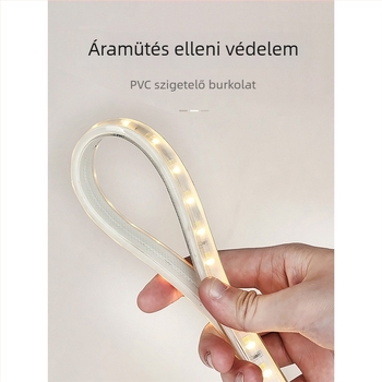 Nappali mennyezetre tervezett LED-szalag — rejtett hornyolat, 220V, rendkívül fényes 2835/5730, dupla sor 120 LED, hangulatvilág