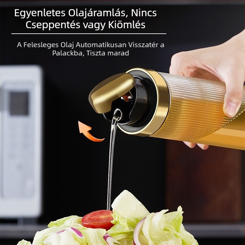 Xinzi üvegből készült olajtartó palack automatikus nyitás-zárás funkcióval, konyhai ízesítő palack szójaszósz és ecet számára