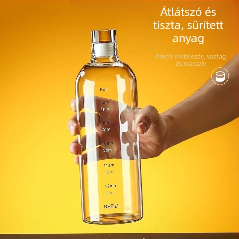 Magas boroszilikátüveg – palack alkoholfogyasztáshoz és teaolaj tárolására, zárható, élelmiszer-minőségű, 300/500/750/1000 ml