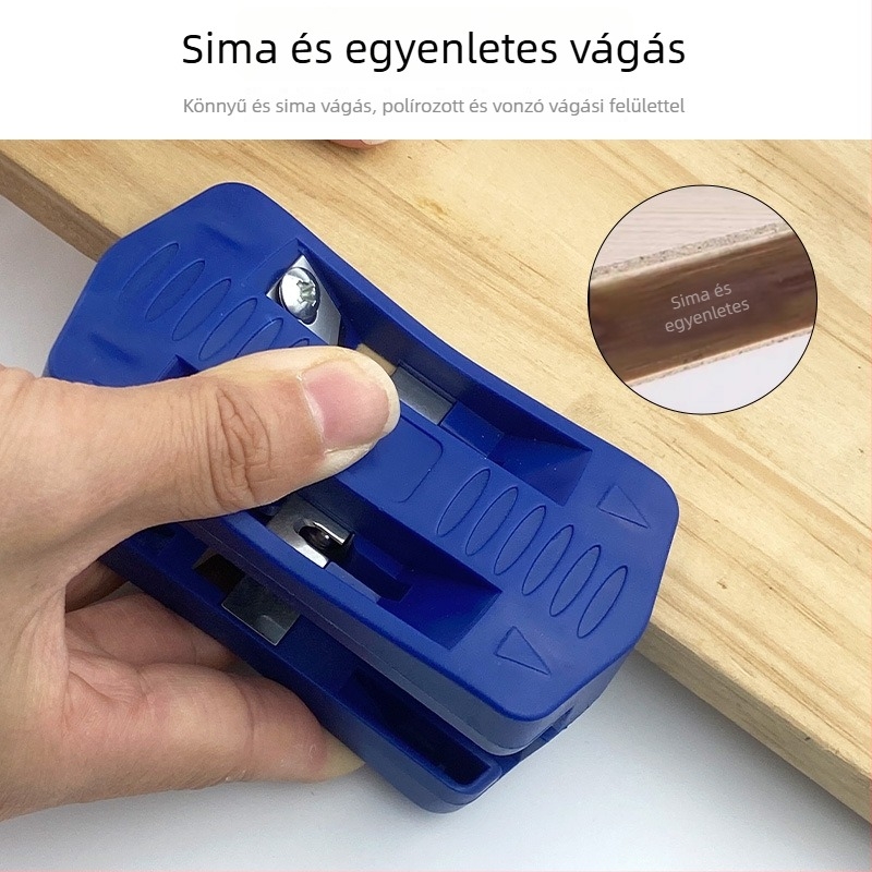 Faipari élhengerlő gép egyenes élű vágóval és PVC élcsíkkal