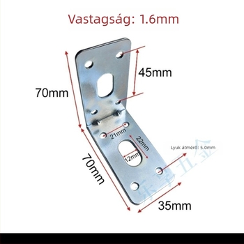 Vastagított L-alakú konzol szekrényekhez és polcokhoz, bútorösszekötő elem