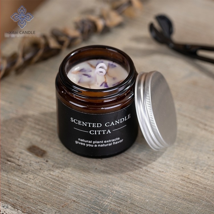 Szójaviasz aromaterápiás gyertya üvegpohárban — ajándékdoboz