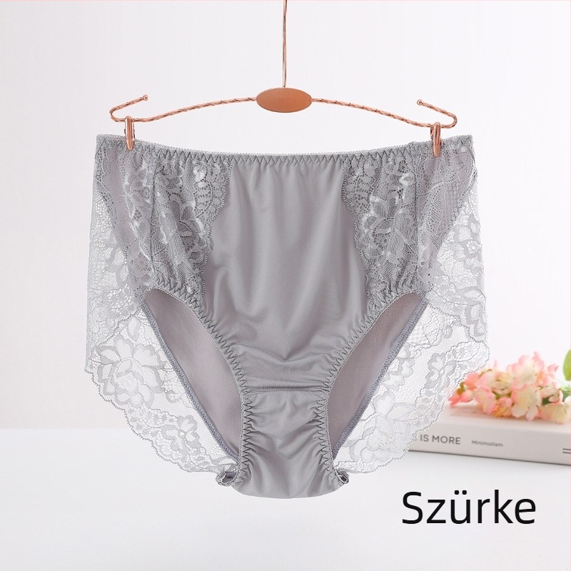Nagy méretű női csipkés alsónemű, középmagas derekú fazon, hasformoló hatás, csípőre simuló