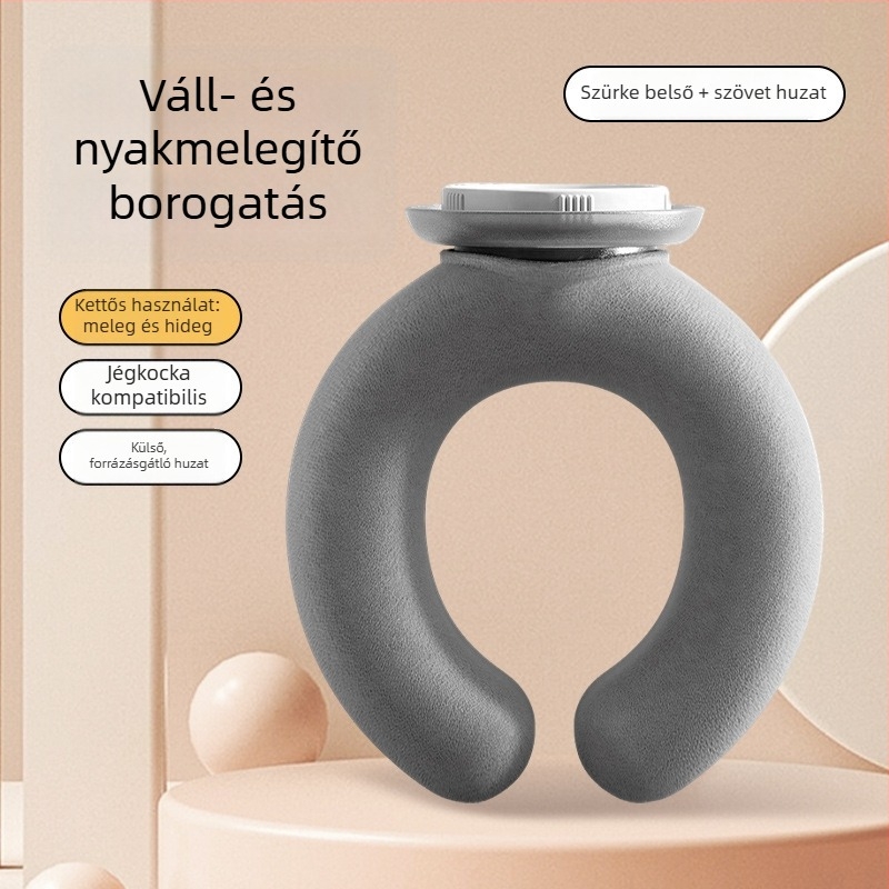 U-alakú melegvíz-tartály a nyaki gerinc melegítéséhez, vízzel töltött melegítő, nyakhoz akasztható, vastagított robbanásbiztos párna