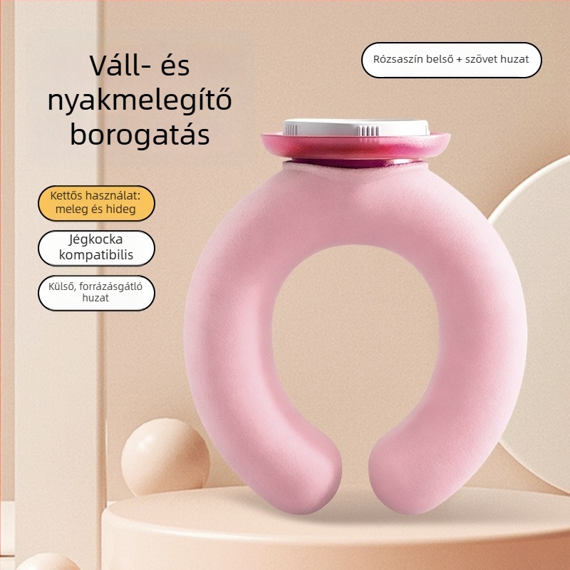 U-alakú melegvíz-tartály a nyaki gerinc melegítéséhez, vízzel töltött melegítő, nyakhoz akasztható, vastagított robbanásbiztos párna