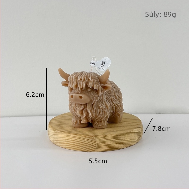 3D tehén alakú illatos gyertya – kézzel készített szójaviasz, dekoratív figurka fotózásra