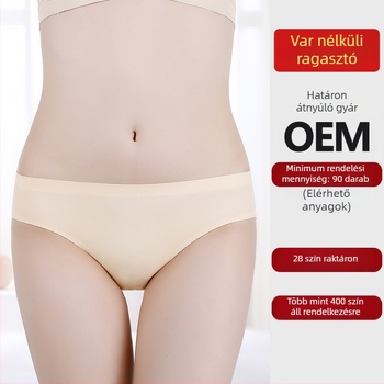 Alacsony derekú, nyom nélküli, gyorsan száradó, lélegző női alsónemű Ice Silk anyagból, élénk piros, egyszínű, pamut bélés a szemérem részen, nagy méret