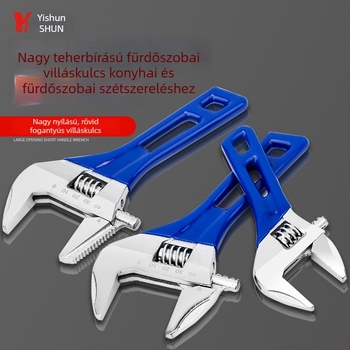 Állítható kulcs nagy nyílással, rövid nyéllel, fürdőszobai használatra, multifunkcionális mini kulcs