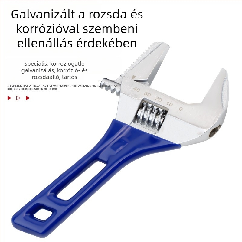 Állítható kulcs nagy nyílással, rövid nyéllel, fürdőszobai használatra, multifunkcionális mini kulcs