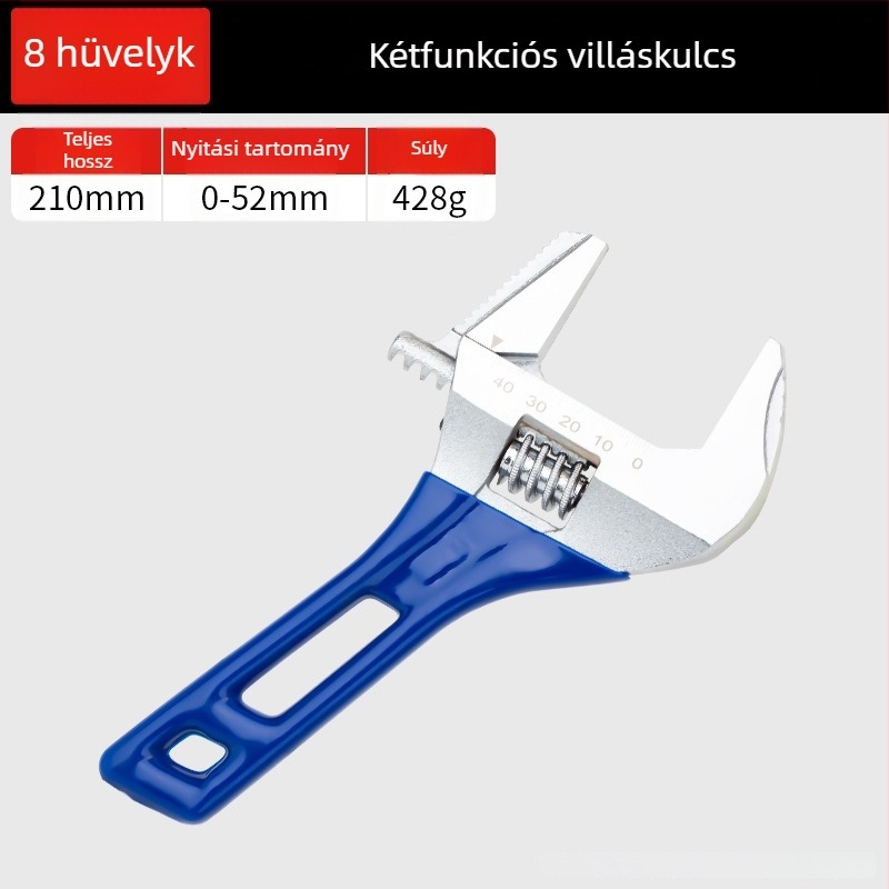 Állítható kulcs nagy nyílással, rövid nyéllel, fürdőszobai használatra, multifunkcionális mini kulcs