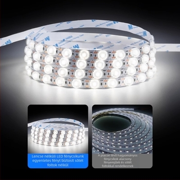 3030 diffúziós LED-szalag 48 LED-del, környezeti lineáris világítás, 24V, magas fényerő, vágás LED-enként, alacsony feszültség, 18W/m, 12 mm szélesség, vízálló, CRI 90