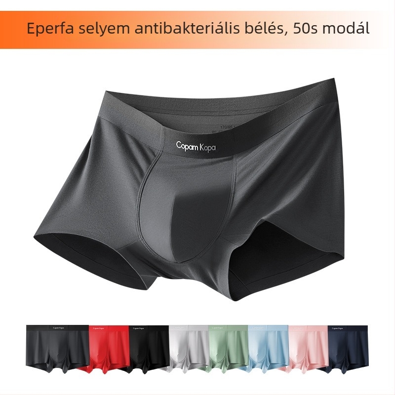 Férfi modal alsónemű, 2025-ös új modell, sportos boxeralsó, plusz méret, antibakteriális