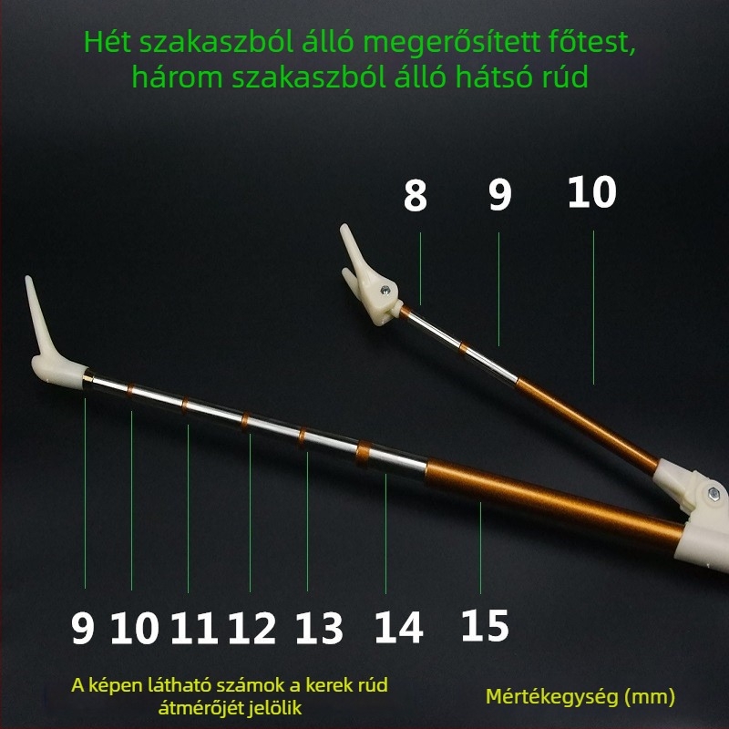 Rozsdamentes acél horgászbot tartó, kihúzható, földbe szúrható talppal