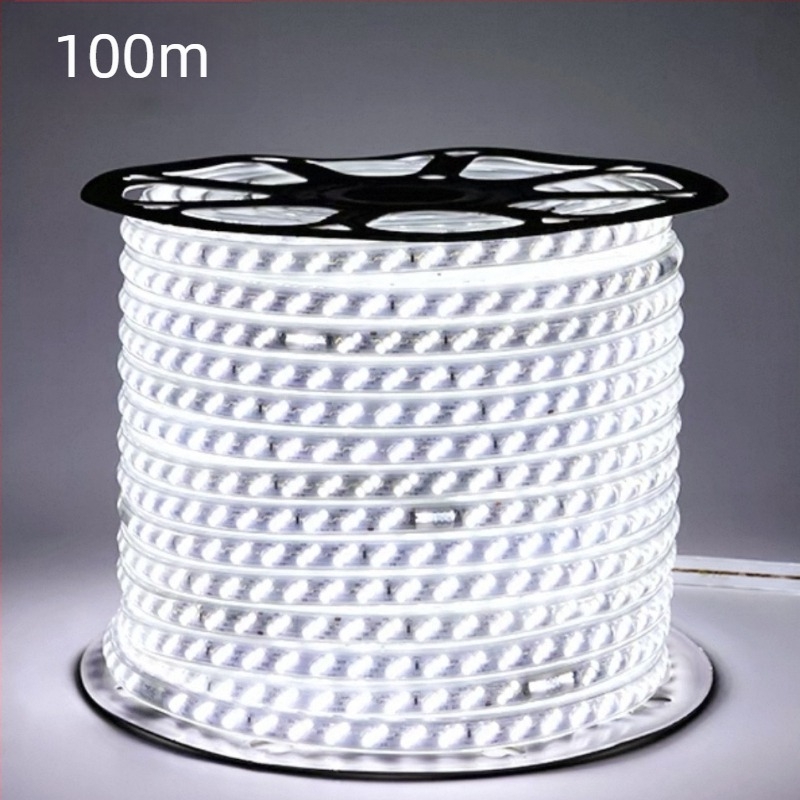 220V külső vízálló LED-szalag 2835, ön tapadós, otthoni dekorációhoz, mennyezet és külső fal világításához