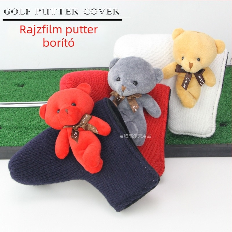 Karikatúra mintás golf putter fejvédő, kötött gyapjú, öt színben elérhető