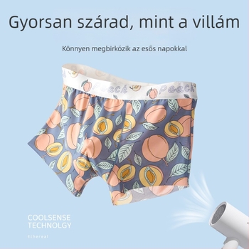Nyári férfi boxeralsók jégselyem anyagból, légáteresztők és kényelmesek, modernek