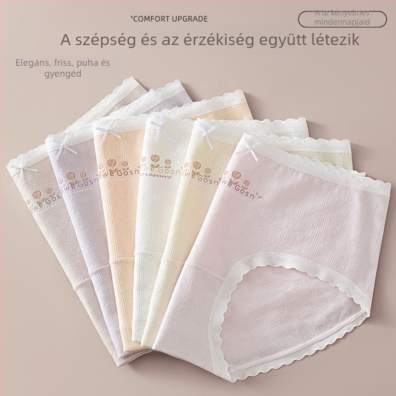 Új női pamut alsónemű mind a négy évszakra, bőrbarát kényelem, középmagas derekú fazon, 100% pamut, egyetemistáknak