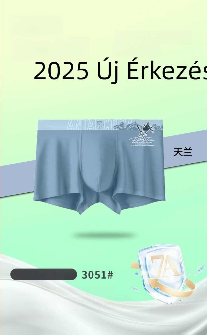 Új férfi seamless boxer briefs, lélegző modal anyag, kényelmes középmagas derekú