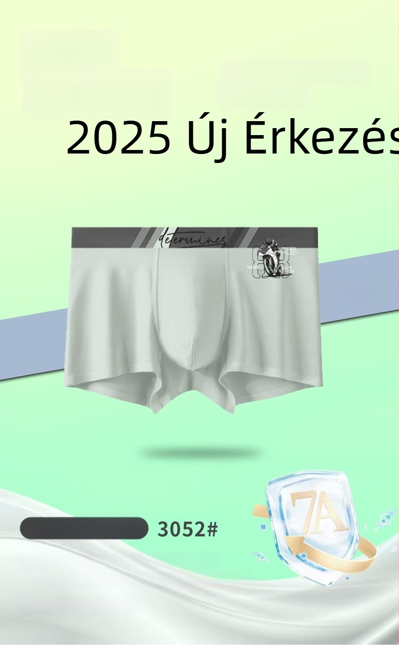 Új férfi seamless boxer briefs, lélegző modal anyag, kényelmes középmagas derekú