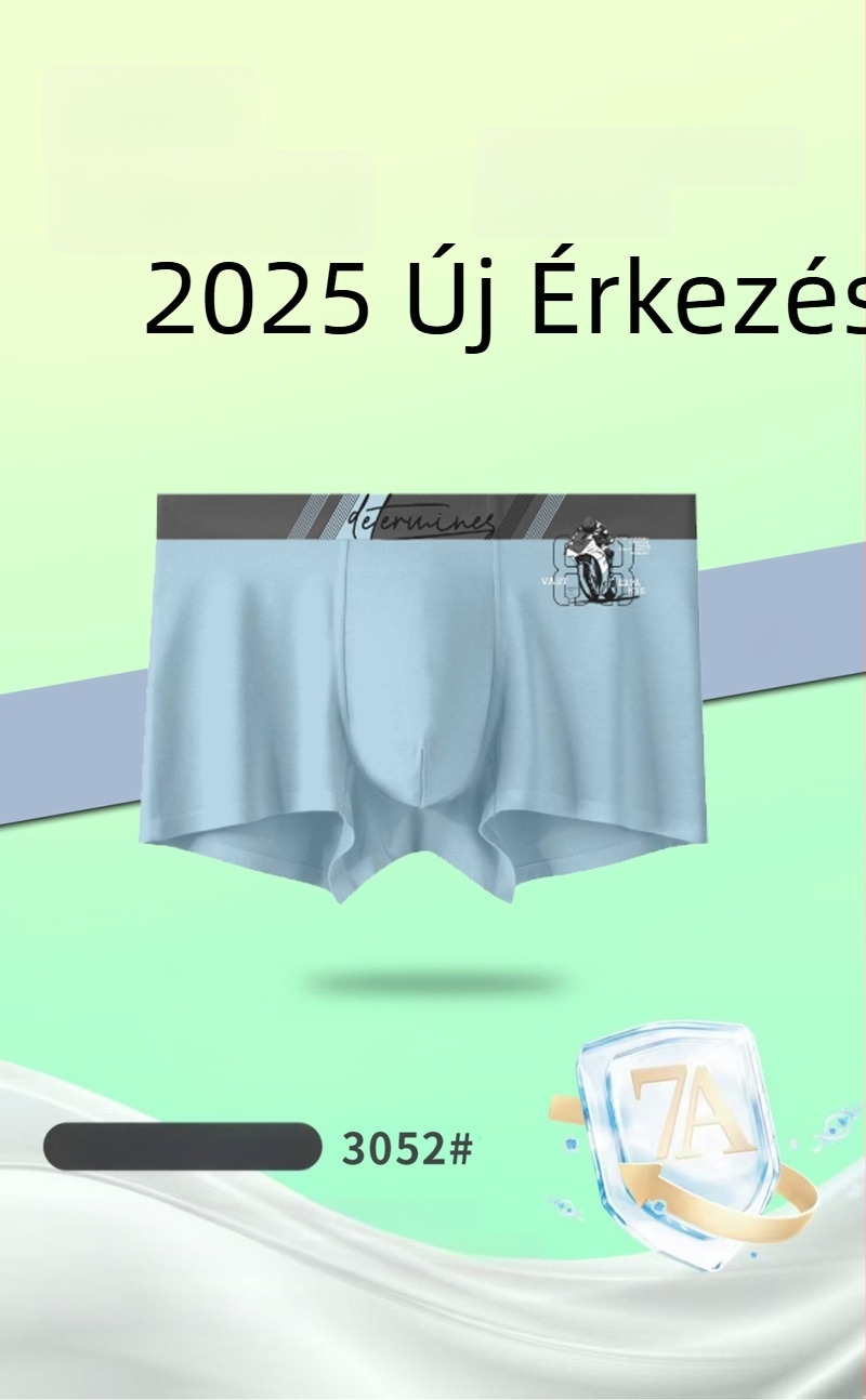 Új férfi seamless boxer briefs, lélegző modal anyag, kényelmes középmagas derekú
