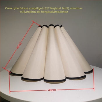 Textil lámpabura asztali- és állólámpához, virágszirma formájú, bézs