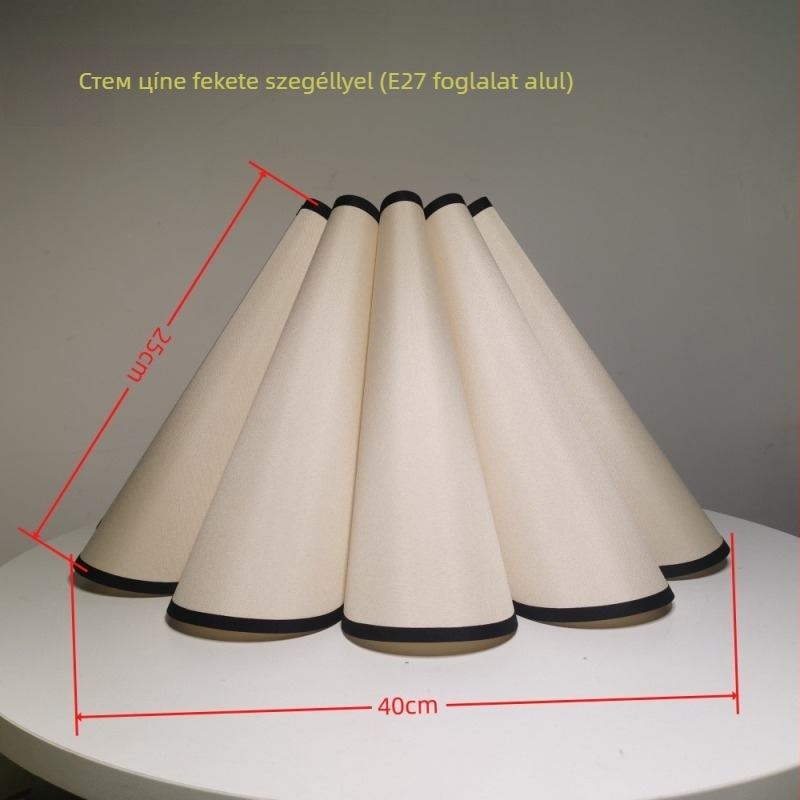 Textil lámpabura asztali- és állólámpához, virágszirma formájú, bézs