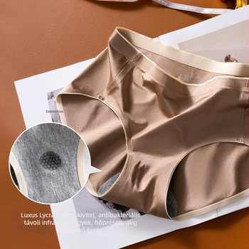 Női luxus Lycra fehérnemű selyemhatású felülettel, hűsítő Ice Silk grafénnel és pamut béléssel a szemérem részen, középmagas derekú