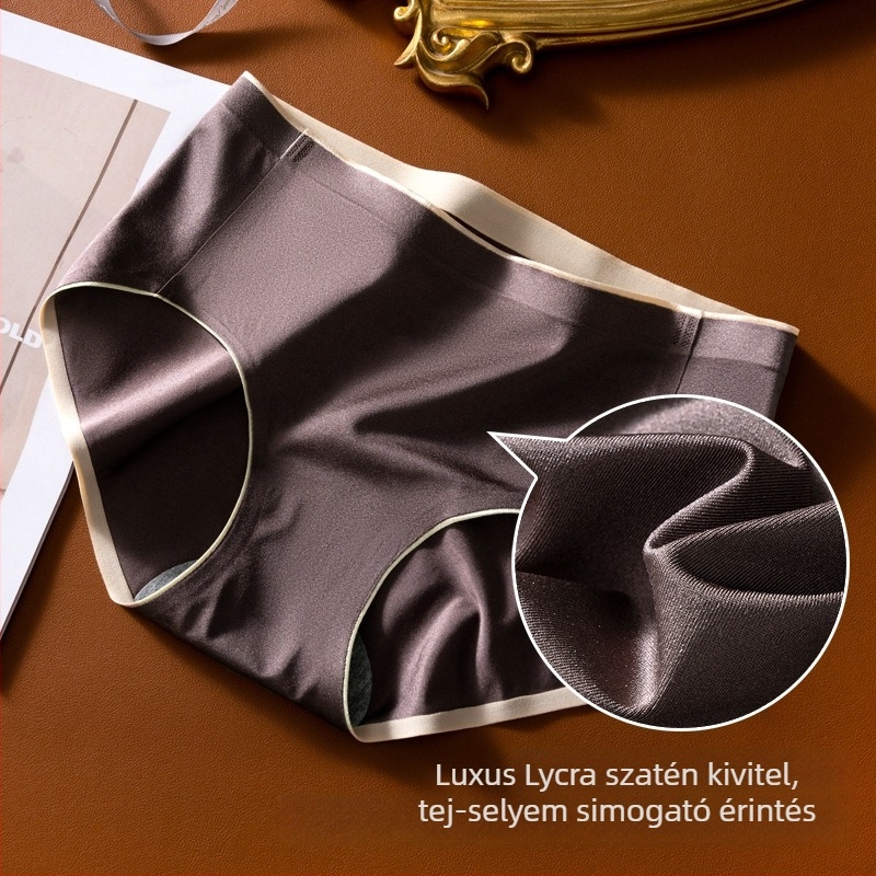 Női luxus Lycra fehérnemű selyemhatású felülettel, hűsítő Ice Silk grafénnel és pamut béléssel a szemérem részen, középmagas derekú