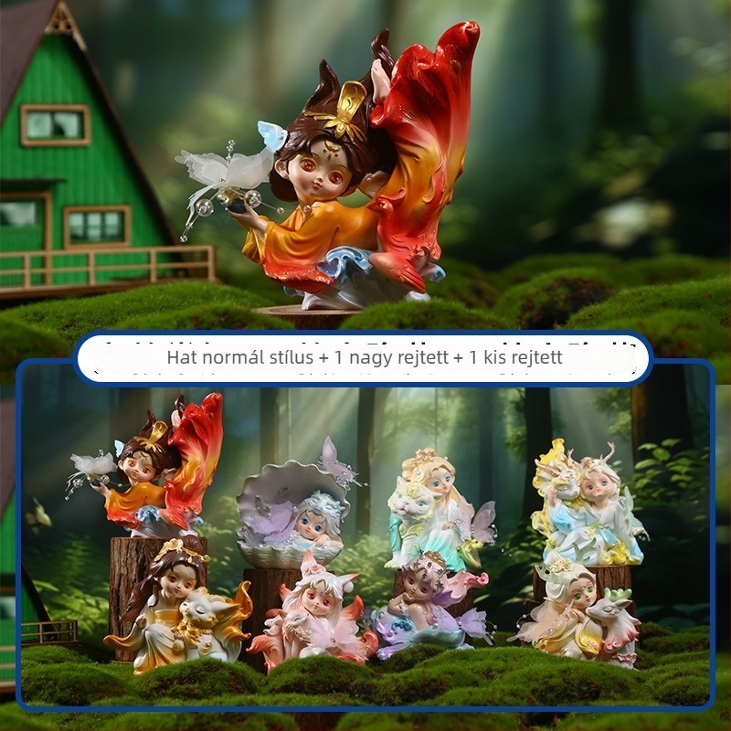 Új stílusú aranyos blind box figurák otthonra és irodai asztali dekorációhoz